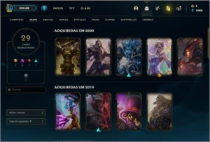 Conta unranked com 72 champs e 29 skins - League of Legends LOL