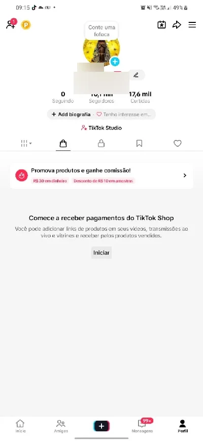 Conta Do Tiktok Shop Ativo + Monetizada +10K Seguidores - Redes Sociais