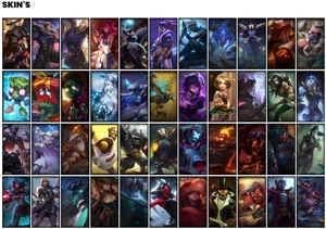 Conta prata 4 com TODOS os champs e 331 Skins + 7 Vitoriosas - League of Legends LOL