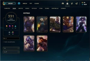 Conta prata 4 com TODOS os champs e 331 Skins + 7 Vitoriosas - League of Legends LOL