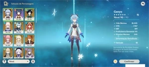 Conta Genshin impact AR55 ganyu, Eula,  Venti, Kokomi, Yae