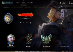 Vendo conta platina lol +100 champ e 30 skins - League of Legends