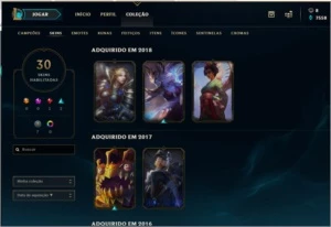 Vendo conta platina lol +100 champ e 30 skins - League of Legends