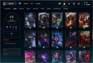 Conta platina 4 com 48 skins e 75 champs ( MAIN SUPORTE ) - League of Legends LOL