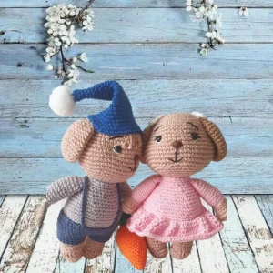Coelho Tutu e Mel (cada) Amigurumi