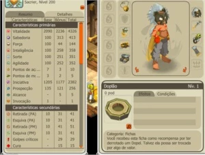 Sacrier nvl 200 Spiritia, Todas as Cracteriticas Scrolladas - Dofus