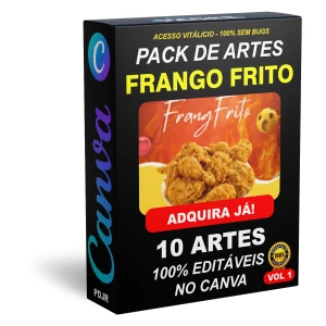 Pack Canva Frango Frito - 10 Artes Editáveis - Serviços Digitais