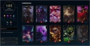 LVL 207 | 182 SKINS | 148 CAMPEÕES - League of Legends LOL