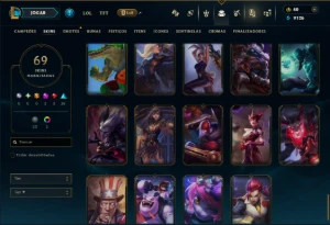 Unranked com 120 Champs e 69 Skins ( JG / MID  / SUP ) - League of Legends LOL