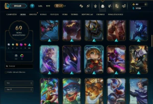 Unranked com 120 Champs e 69 Skins ( JG / MID  / SUP ) - League of Legends LOL