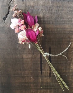 Ramo Flores Desidratadas - Marsala com Rosé - Artesanato e Personalizados