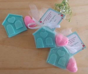 Sabonete Casinha com Coracão - Artesanato e Personalizados
