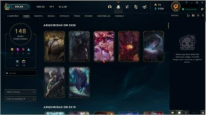 Conta lvl 212, 148 skins, mmr bom e espólios - League of Legends LOL