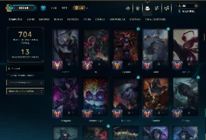 Esmeralda 4 com TODOS os Champs e 72 Skins (ADC / SUP / JG) - League of Legends LOL