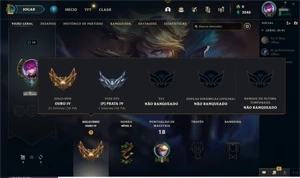 conta gold IV com 60% wr, ganhando 24pdl por partida - League of Legends LOL