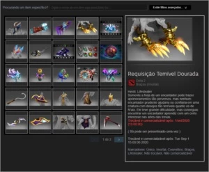 Conta Steam com 38 jogos, level 18 e skins caras no Dota 2