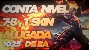 CONTA LEAGUE OF LEGENDS NIVEL 7-8 UMA SKIN E 1025 EA LOL