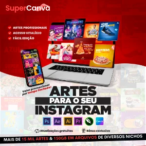 Super Canva Pack: +15 Mil Artes Editáveis Canva & Bônus