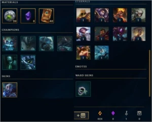 Platina 4, 40 campeões, 18 skins - League of Legends LOL