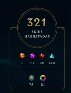 CONTA LVL 564 COM TODOS EMOTES E 321 SKINS - League of Legends LOL