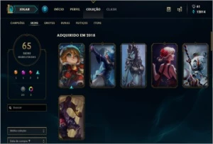 Conta Gold 1 Ex Plat tds champs - League of Legends LOL