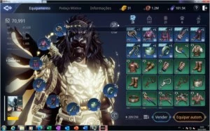 Vendo conta guerreiro lvl 64 70k de poder e com 85 dracos - MIR4