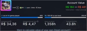 CONTA STEAM NIVEL 4 COM ALGUNS JOGOS