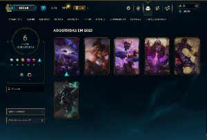 Ouro 4 com 85 Champs e 6 Skins - League of Legends LOL