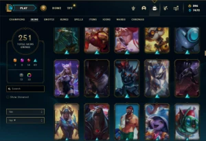 Unranked com TODOS os champs e 251 Skins + Icones Raros - League of Legends LOL