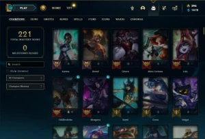 Unranked com TODOS os champs e 251 Skins + Icones Raros - League of Legends LOL