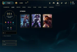 Unranked com TODOS os champs e 251 Skins + Icones Raros - League of Legends LOL