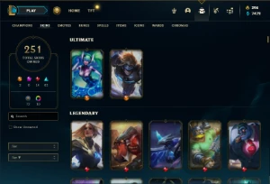 Unranked com TODOS os champs e 251 Skins + Icones Raros - League of Legends LOL