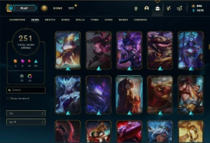Unranked com TODOS os champs e 251 Skins + Icones Raros - League of Legends LOL