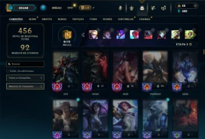 Bronze 4 com TODOS os champs e 117 Skins ( TOP / MID / JG ) - League of Legends LOL