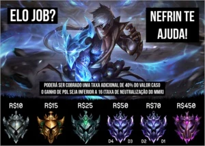 ELOJOB LEAGUE OF LEGENDS GOLD PLATINA DIAMANTE MESTRE LOL