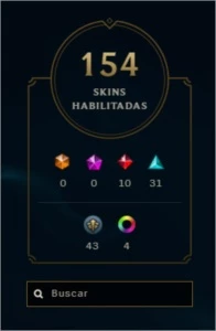 Conta de League of Legends - S8 - Gold V - 154 skins LOL
