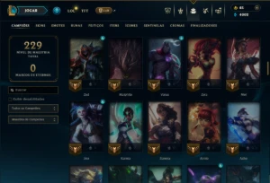 Ouro 3 com 115 Champs e 20 Skins - League of Legends LOL