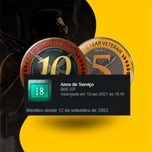 CONTA STEAM ANTIGA 18 ANOS (12 SETEMBRO DE 2003) 10 E 5 ANOS - Counter Strike CS