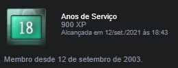 CONTA STEAM ANTIGA 18 ANOS (12 SETEMBRO DE 2003) 10 E 5 ANOS - Counter Strike CS
