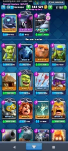 Conta Clash Royale LVL 33(Torre LVL;11,9,9 e 9 330K Ouro e 2