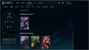 CONTA LOL PRATA 1 4 SKINS LENDÁRIAS - League of Legends