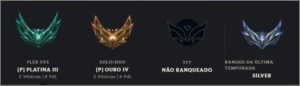 Conta PLATINA3 FLEX (PROVISORIO) MMR ALTO COM ICONE RARO! - League of Legends LOL