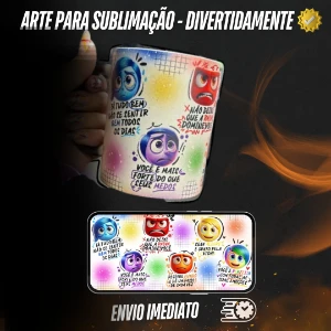 Arte para sublimação - divertidamente (tema emoções) - Others