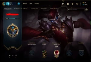 conta League of legends antiga com muitas skins e campeões LOL