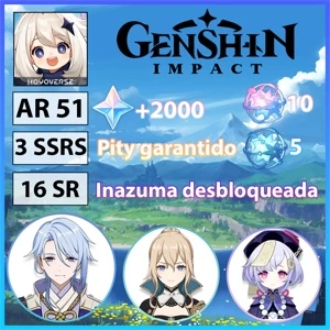 GENSHIN IMPACT CONTA AR 51 Ayato + 2 SSR + Orações