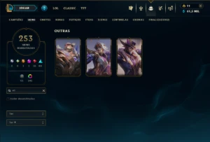 Bronze 3 com TODOS os Champs e 253 Skins ( ADC / JG / MID ) - League of Legends LOL