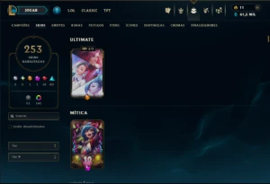 Bronze 3 com TODOS os Champs e 253 Skins ( ADC / JG / MID ) - League of Legends LOL