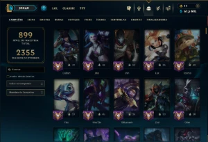 Bronze 3 com TODOS os Champs e 253 Skins ( ADC / JG / MID ) - League of Legends LOL
