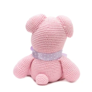 Urso Rosa Amigurumi Crochê Artesanal Bebê Menina - Artesanato e Personalizados