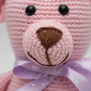 Urso Rosa Amigurumi Crochê Artesanal Bebê Menina - Artesanato e Personalizados
